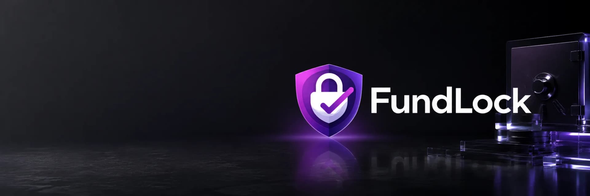 FundLock shield logo with a lock beside a secure vault